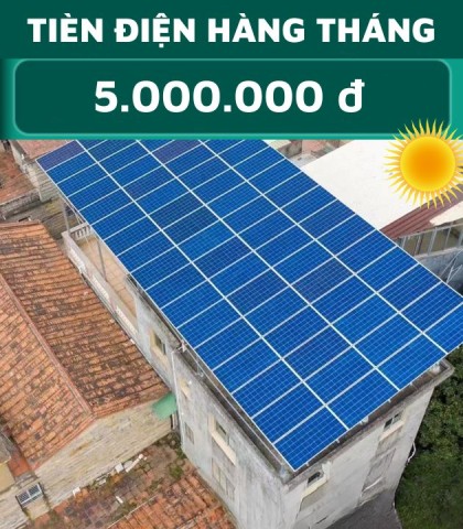 Tiền điện/tháng 5,000,000đ. Công suất 12 KWp