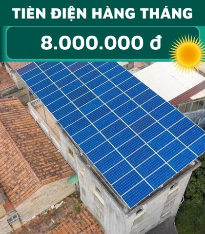 Tiền điện/tháng 8,000,000đ. Công suất 20 KWp